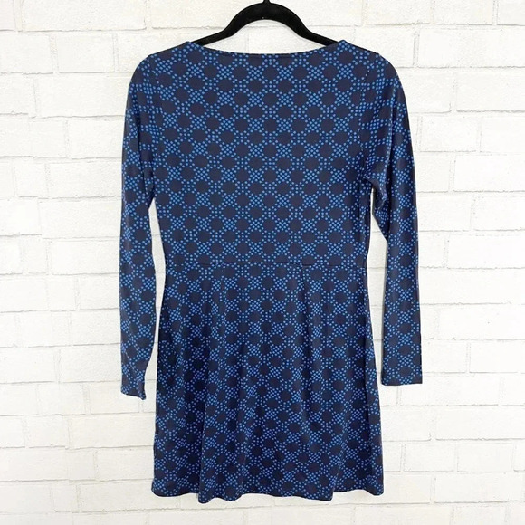 Boden Blue Mia Polka Dot Long Sleeve Jersey Day Dress Women's US Size 6 Regular - Picture 5 of 9